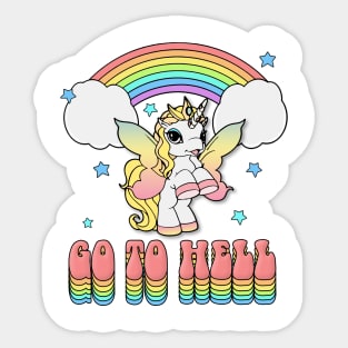 Rainbow Unicorn // Go To Hell Design Sticker